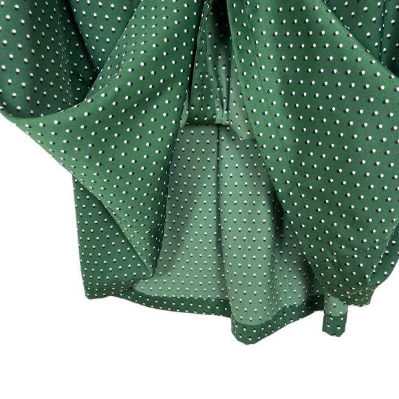 Who What Wear Green Tiny Polka Dot Button Front Maxi Skirt w Pockets Size 6 - Picture 6 of 13